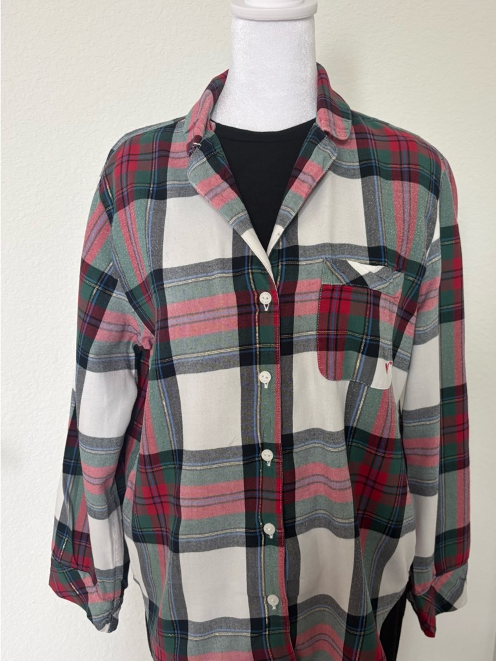 Victoria's Secret Plaid Shirt in Red, Green & Blue